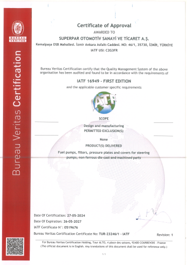 ISO/TS16949:2016 Kemalpaşa
