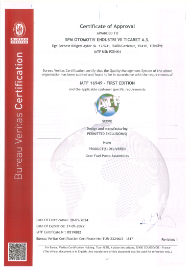 ISO/TS16949:2016 Serbest Bölge